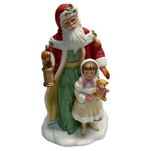 VINTAGE 1995 AVON PORCELAIN SANTA CLAUS CHRISTMAS DECORATION FIGURINE IN BOX